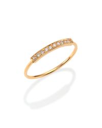 Zoe Chicco | Metallic Pave Diamond & 14k Yellow Gold Horizontal Bar Ring | Lyst