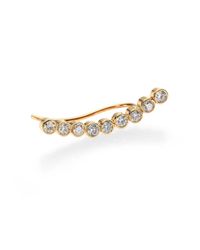 Zoe Chicco | Metallic Diamond & 14k Yellow Gold Nine-bezel Shield Single Ear Cuff | Lyst