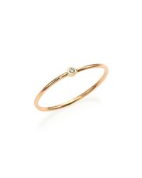 Zoe Chicco | Metallic Diamond & 14k Yellow Gold Solitaire Stacking Ring | Lyst