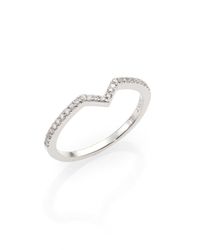Phyne By Paige Novick | Elisabeth Pave Diamond & 14k White Gold Stackable Ring | Lyst
