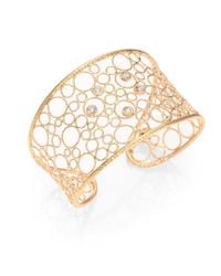 Roberto Coin | Metallic Diamond 18k Rose Gold Woven Cuff Bracelet | Lyst
