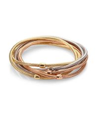 Roberto Coin | Metallic Primavera 18k White, Rose & Yellow Gold Six-row Bracelet | Lyst