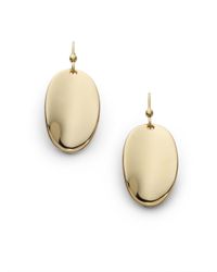 Roberto Coin | Metallic 18k Yellow Gold Oval Drop Earrings | Lyst