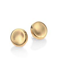 Roberto Coin | Metallic 18k Yellow Gold Round Medium Button Earrings | Lyst