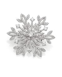 Adriana Orsini | Metallic Pave Sterling Silver Snowflake Pin | Lyst