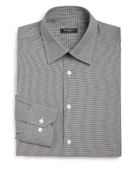 Saks Fifth Avenue | Black Regular-fit Cotton Houndstooth Dress Shirt for Men | Lyst