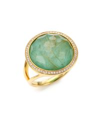 Ippolita | Metallic Rock Candy Turquoise, Rutilated Quartz, Diamond & 18k Yellow Gold Doublet Cocktail Ring | Lyst