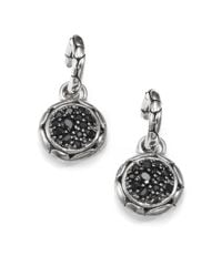 John Hardy | Metallic Kali Black Sapphire & Sterling Silver Small Hoop Drop Earrings | Lyst