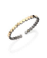 John Hardy | Metallic Dot 18k Yellow Gold & Sterling Silver Cuff Bracelet | Lyst