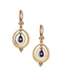 Temple St. Clair | Metallic Celestial Sapphire, Diamond & 18k Yellow Gold Double-ring Pear Spin Drop Earrings | Lyst