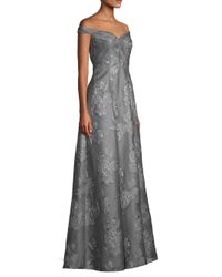aidan mattox off the shoulder gown