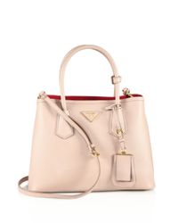 prada saffiano cuir small double bolsa