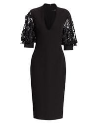 badgley mischka bubble sleeve dress