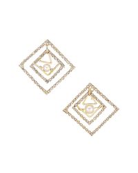 Rosantica Metallic Satelliti Goldtone, Crystal, & Faux Pearl Geometric Drop Earrings