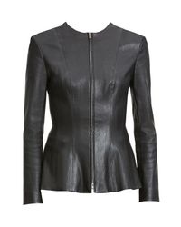 theory leather peplum jacket