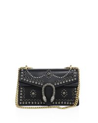 Gucci Women&#39;s Small Dionysus Studded Leather Shoulder Bag - Black Print in Black - Lyst