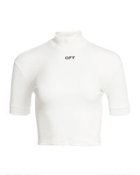 off white mock neck tee