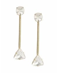 Rosantica Metallic Goldtone & Crystal Tubogas-chain Drop Earrings