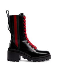 gucci trip leather combat boot