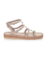 rockstud torchon espadrille platform sandal