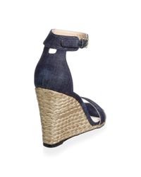 stuart wedge weitzman espadrille sandals denim navy