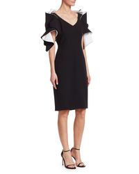 badgley mischka origami sleeve dress