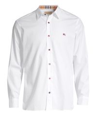 white burberry button up