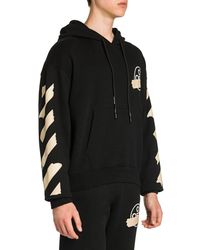 off white tape hoodie orange