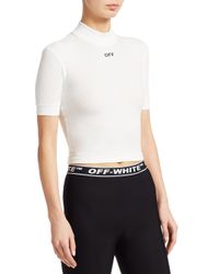 off white mock neck tee