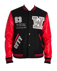 virgil varsity abloh jacket wool leather