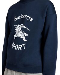 Burberry Cotton Sports Crewneck Sweatshirt in Navy Blue (Blue) for Men -  Lyst