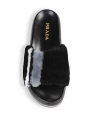 prada fur sandals