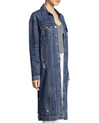 blue jean duster coat