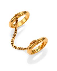 Chloé | Metallic Carly Chain & Band Double Ring | Lyst