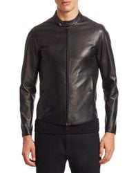 armani leather jacket men