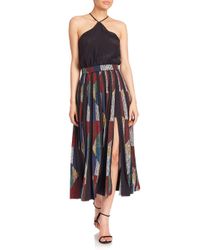 silk midi laurent halter dress cinq sept