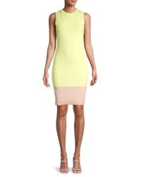 bcbg yellow bodycon dress