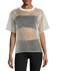 white sheer t shirt