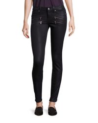 PAIGE Denim Women's Edgemont Ultra Skinny Coated Jeans - Black Silk - Size  24 (0) - Lyst