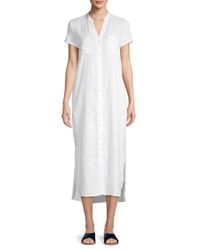 Pure navy linen trapeze dress Clearance