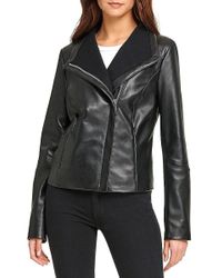 dkny leather jacket womens