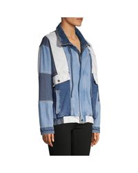 panel denim bomber jacket