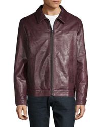 dkny blue leather jacket