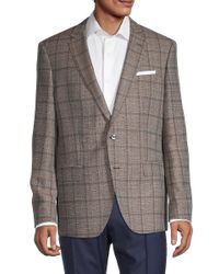 hugo boss checked blazer