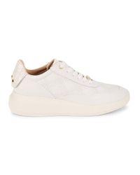 Geox Rubidia Lace-up Leather Sneakers in White - Lyst
