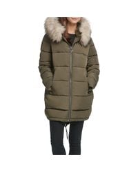 dkny hooded down and feather coat