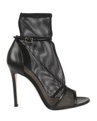 Gianvito Rossi - Black Grid Ankle Boot - Lyst