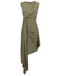 Off-White c/o Virgil Abloh - Asymmetric Dress Military Green White - Lyst