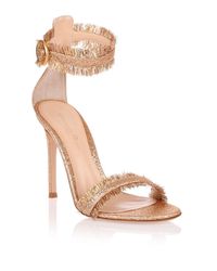 Gianvito Rossi Multicolor Caribe Rose Gold Glitter Sandal Us