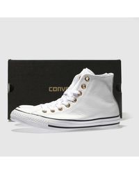 converse white & gold rose gold eyelets ox trainers